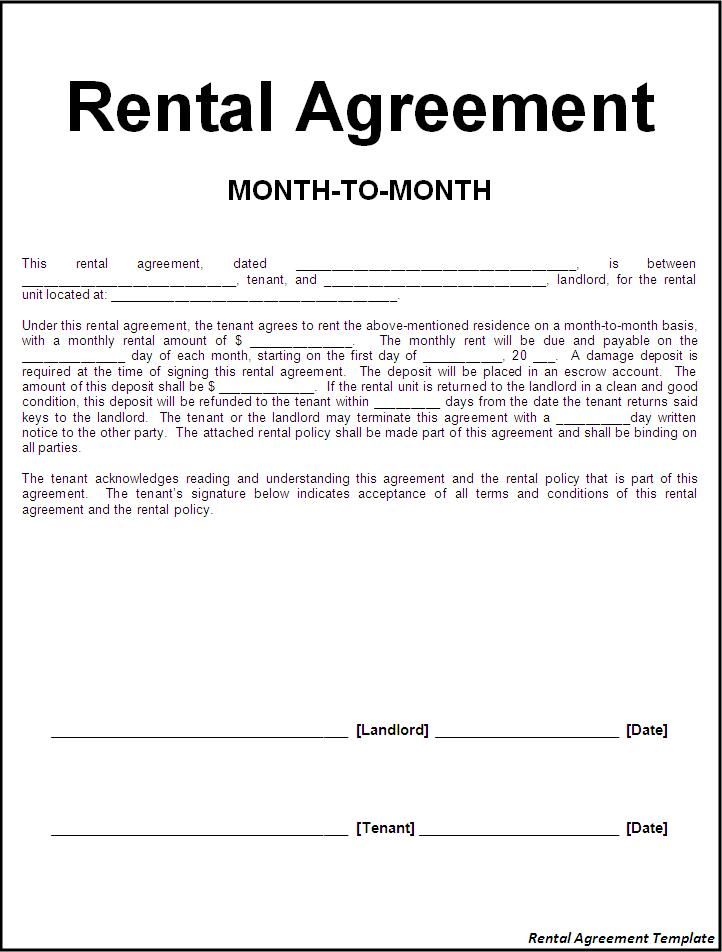 Printable Sample Rental Lease Agreement Templates Free Form | Real 