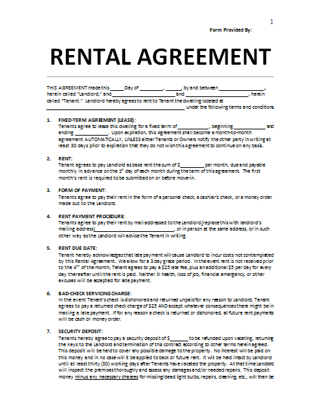 rental agreements templates lease agreement template doc rental 