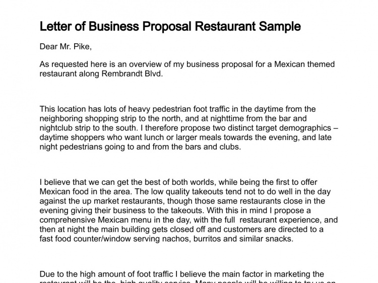 business proposal sample restaurant Yeni.mescale.co