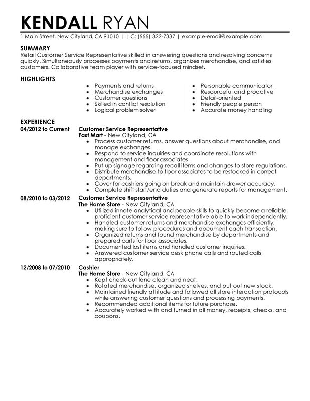 Customer Service Representative Resume Examples {Created by Pros 