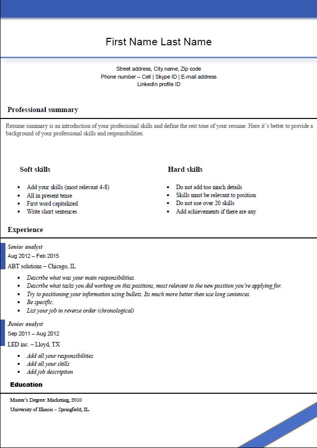 What is good resume template 2016?