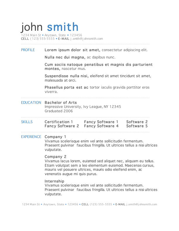 Stylish Resume Template For Word Gallery For Photographers Free 