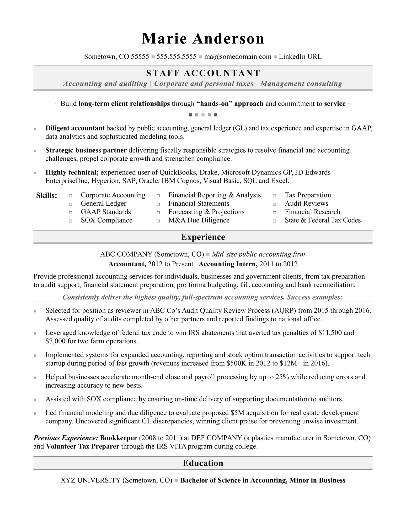 Accounting Resume Sample | Monster.com