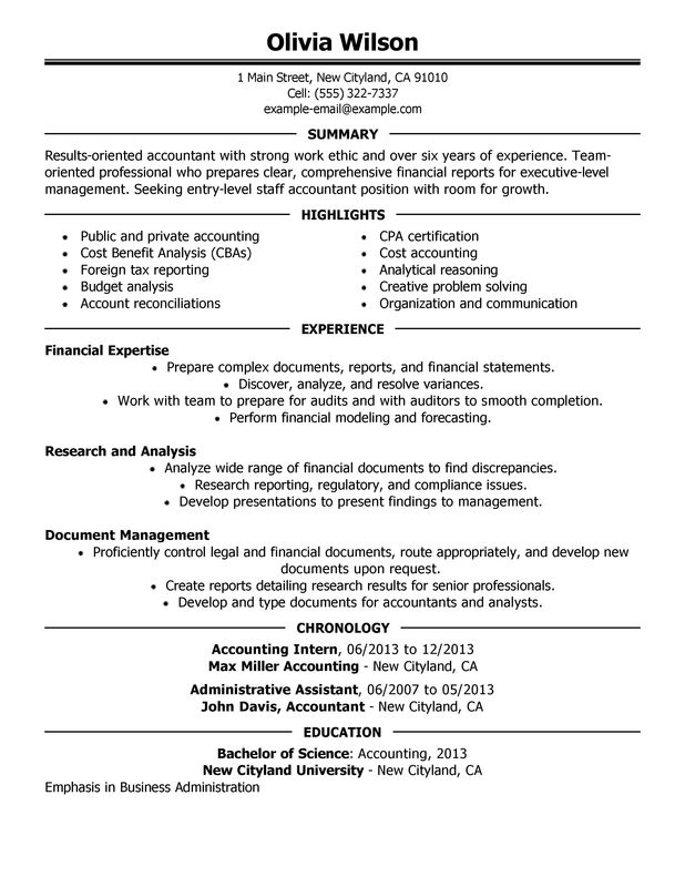Staff Accountant Resume Examples – Free to Try Today | MyPerfectResume