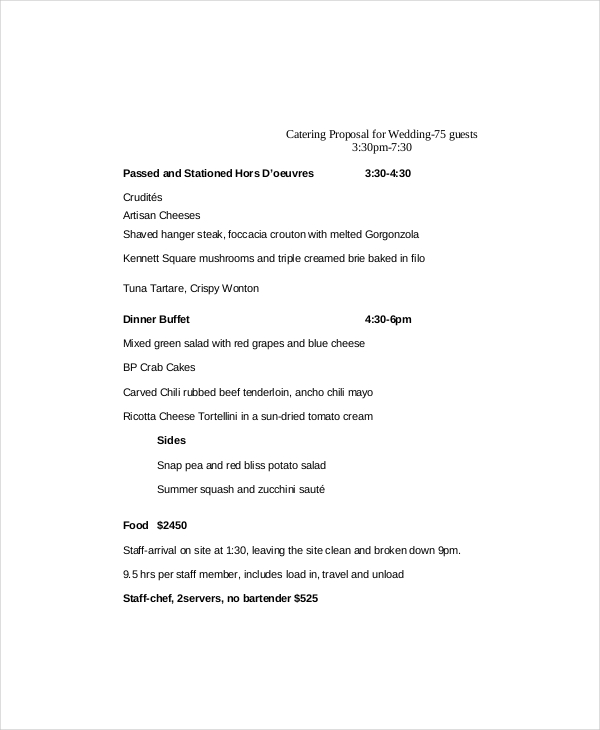 Catering Proposal Template 9+ Free Word, PDF Documents Download 