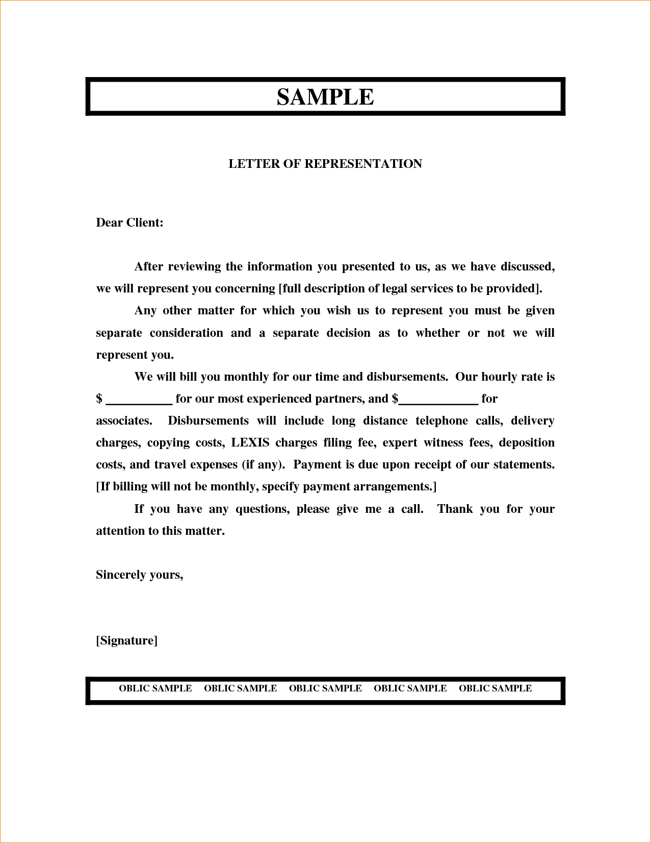 Attorney Letter Of Representation Sample Cover letter samples 