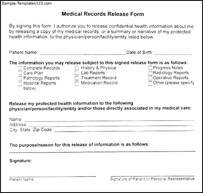 general medical records release form sample Yeni.mescale.co