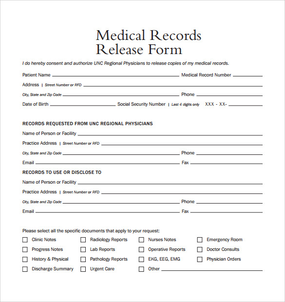 medical records release form sample Yeni.mescale.co