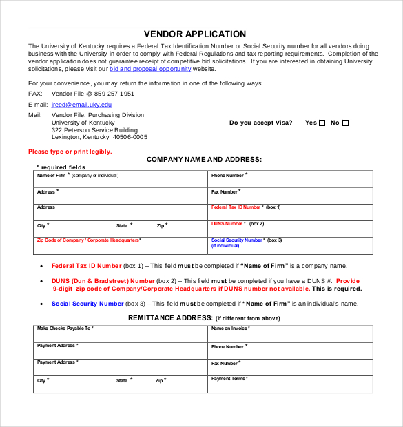 Vendor Application Template – 9+ Free Word, PDF Documents Download 