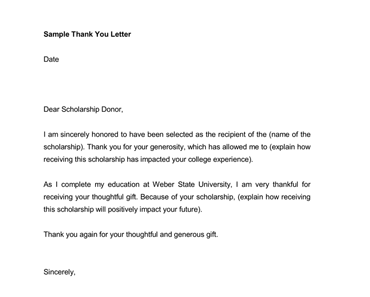 Scholarship Thank You Letter 9+ Samples, Examples and Formats
