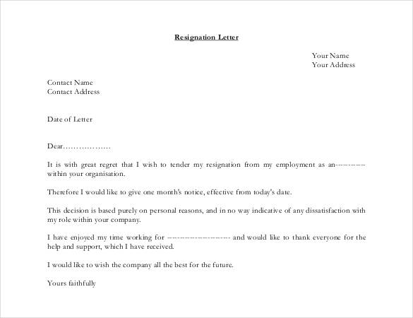 28+ Simple Resignation Letter Templates PDF, DOC | Free 