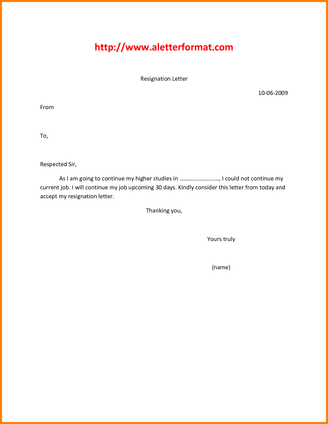 5+ simple resignation letter format | support our revolution