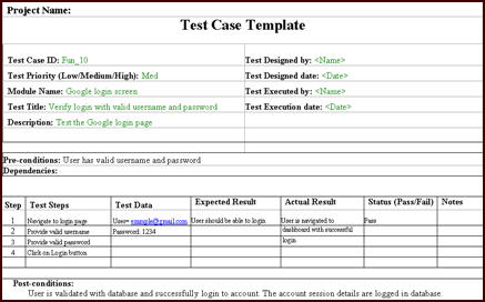 Sample Test Case Template with Test Case Examples [Download 