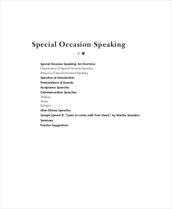 7+ Special Occasion Speech Examples & Samples PDF