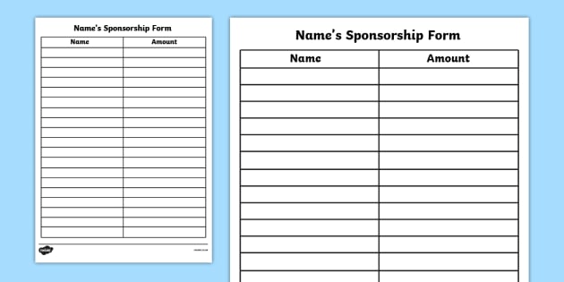 Sponsorship Form | NSPKU
