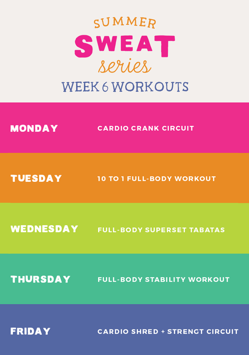 Summer SWEAT Series: Fitness Plan Week 6 | Ambitious Kitchen