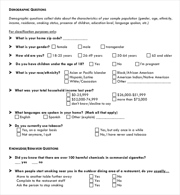 template for survey questions Roho.4senses.co