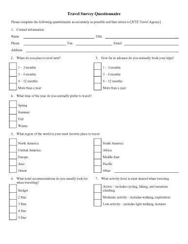 sample questionnaire survey example Roho.4senses.co