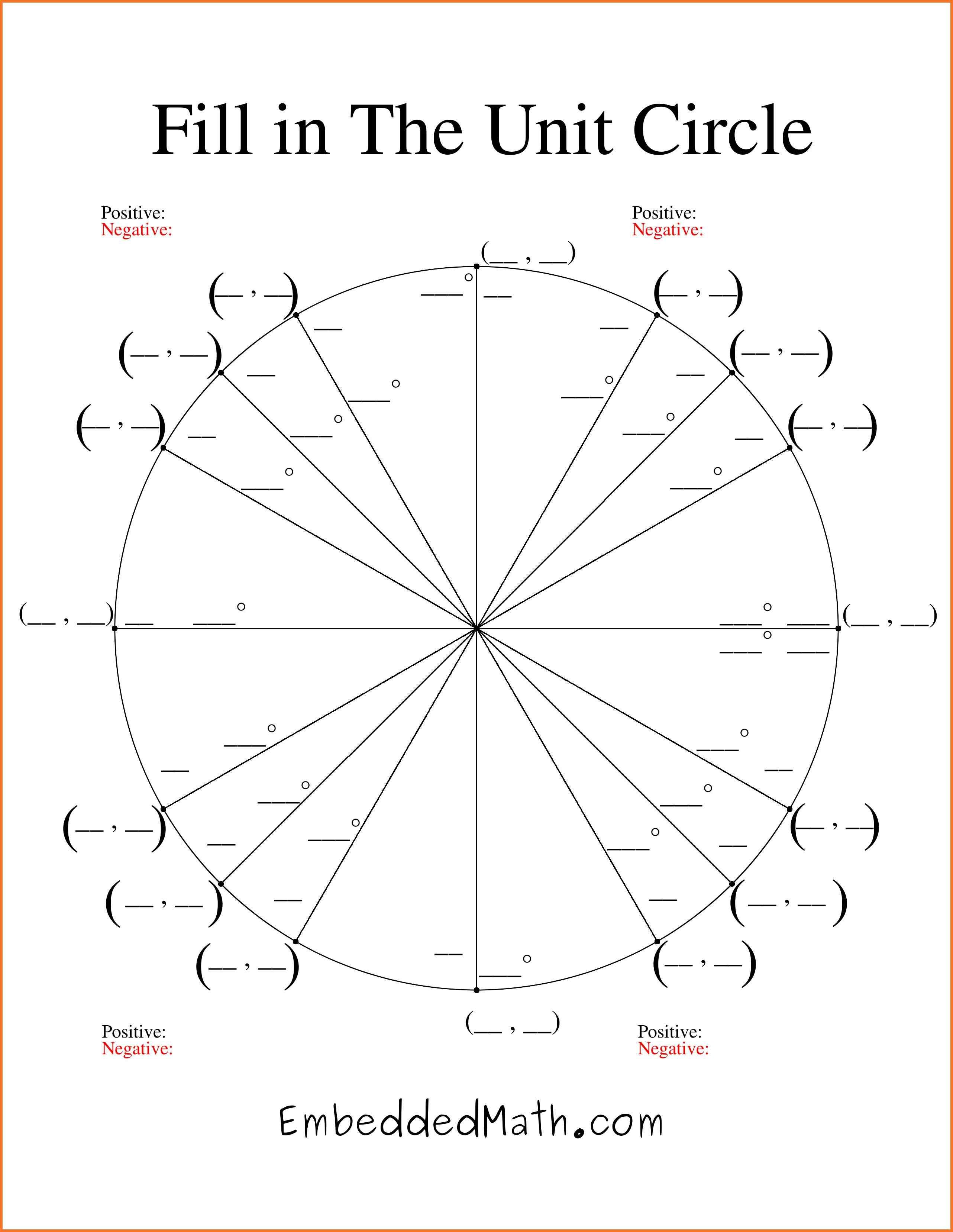 unit circle chart blank unit circle chart printable fill in the 
