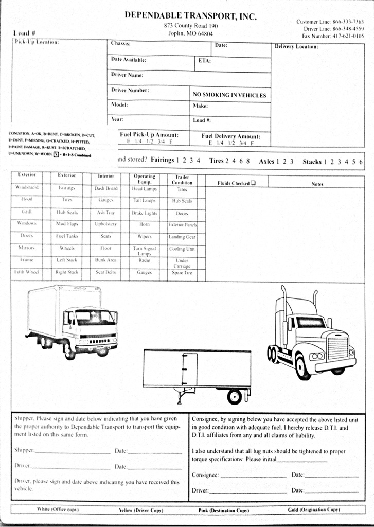 2 Part Daily Truck Inspection Sheets (1,000 Forms) | AW Direct
