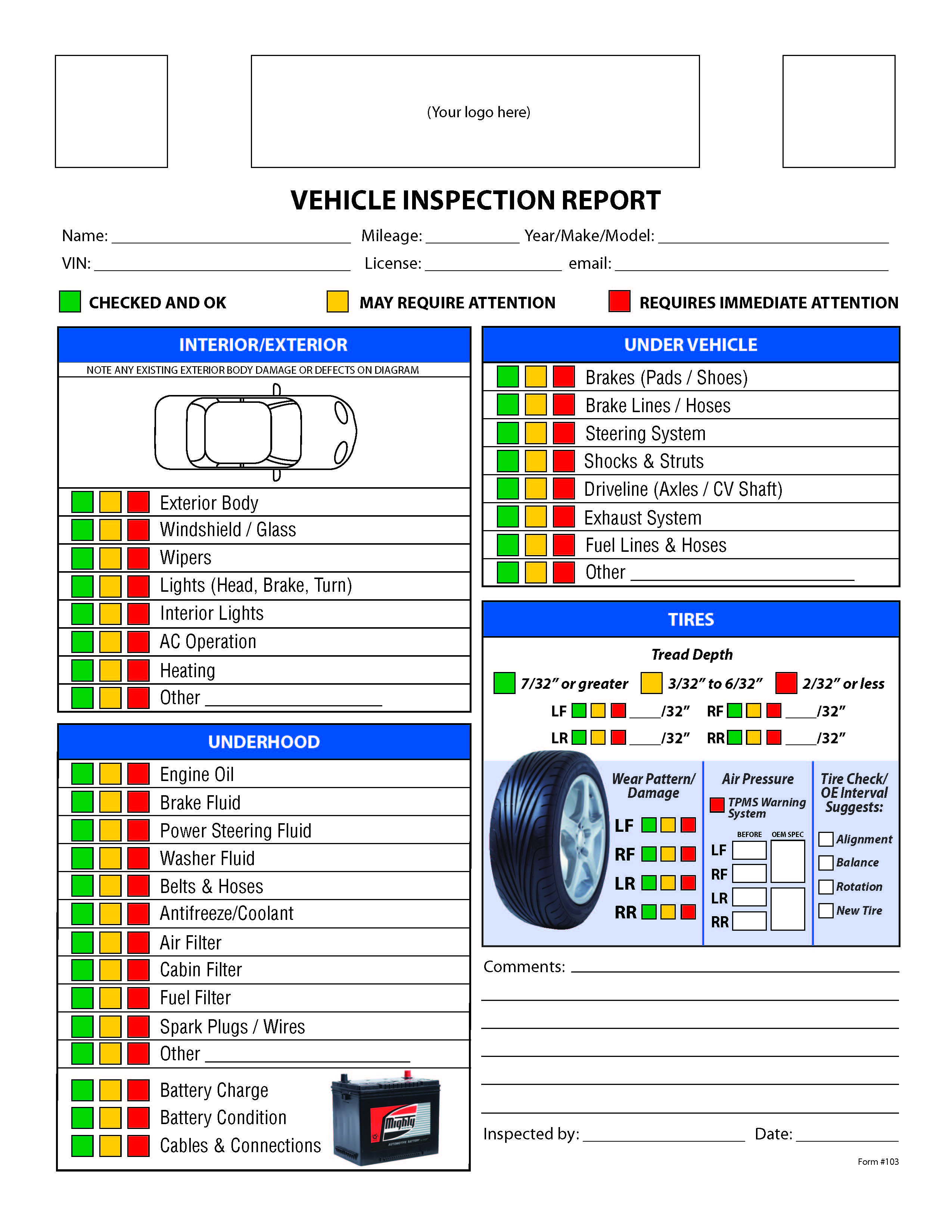 vehicle inspection form pdf Ozil.almanoof.co