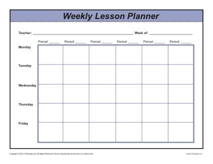 Weekly Multi Period Lesson Plan Template Secondary