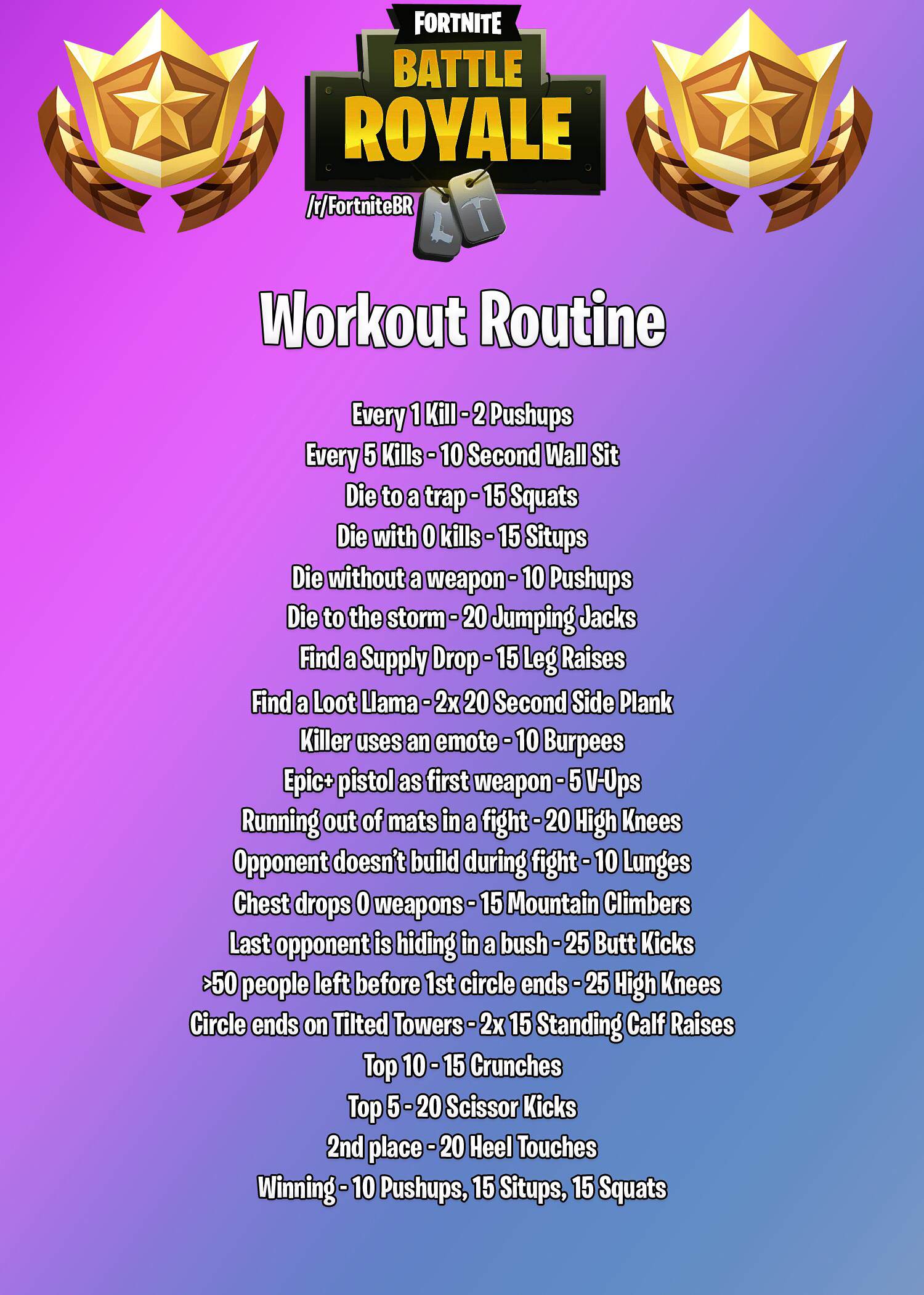OC] Fortnite Workout Routine : FortNiteBR
