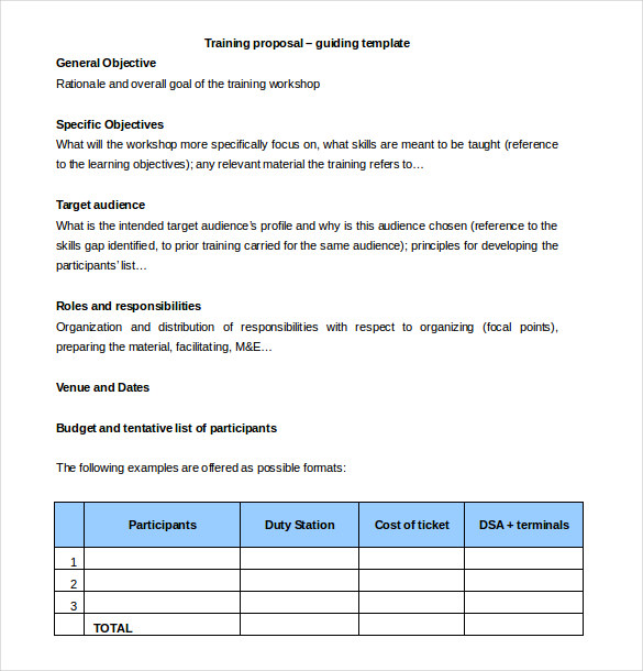 Training Proposal Templates 32+ Free Sample, Example, Format 