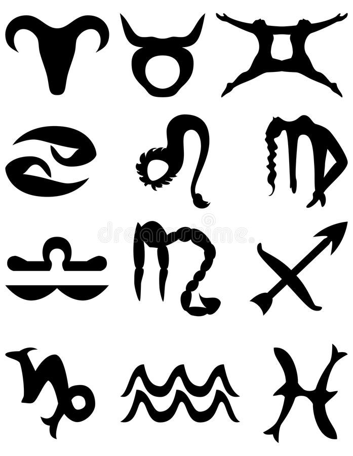 Zodiac Sign Symbol Combination Stock Vector Illustration of 