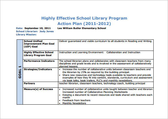 lesson planning templates for library teachers 10 school action 