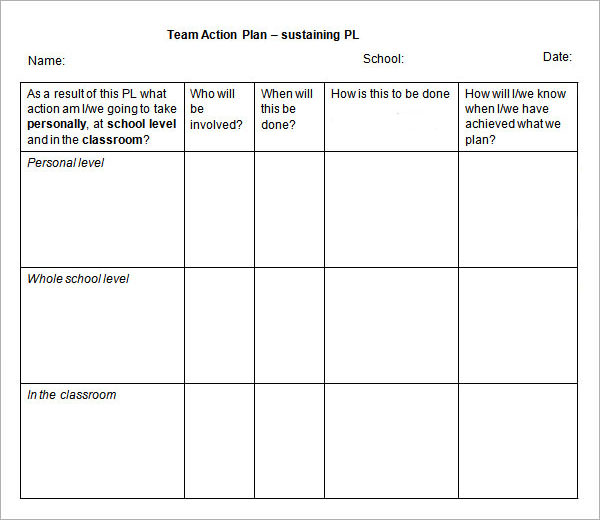 Education Team Action Plan Template With Timeline And Goal Setting 