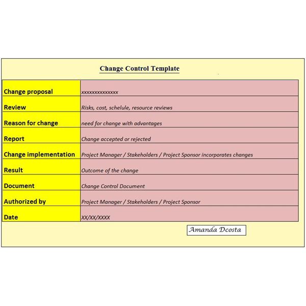A Project Manager's Change Control Document