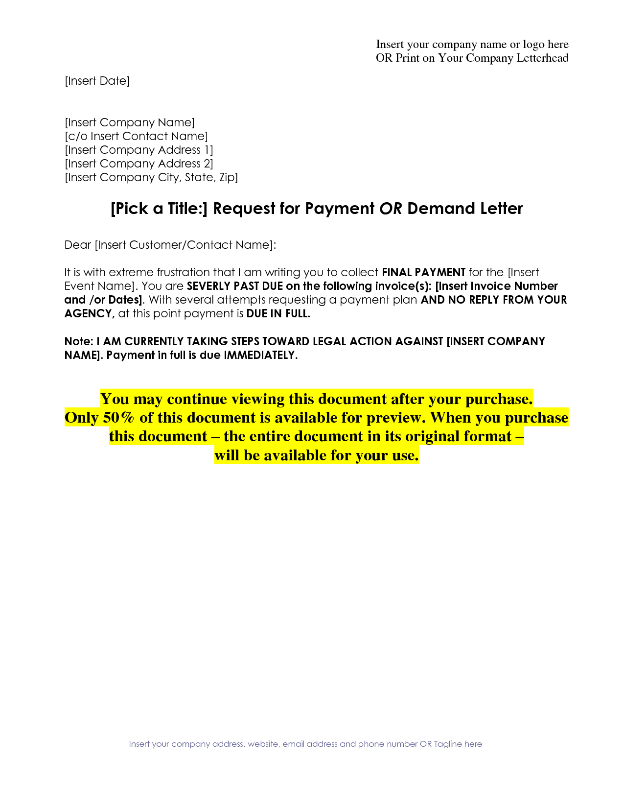 Demand Letter For Payment. Sample Demand Letter For Payment Of 