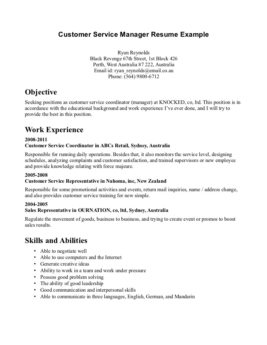 objective on a resume for customer service Kleo.beachfix.co