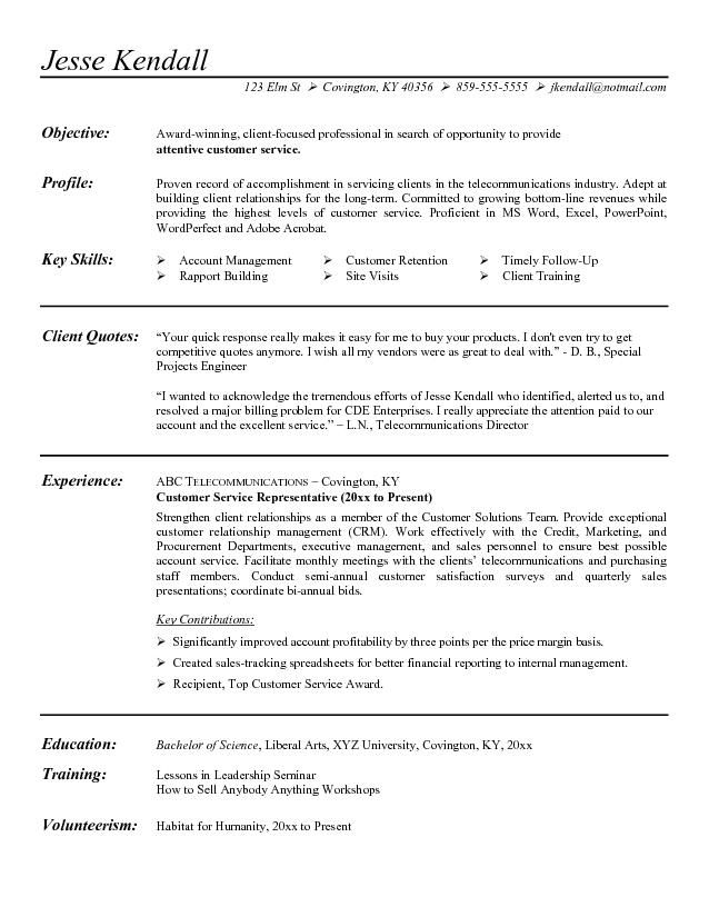 Copies Of Resumes For Customer Service | Resume Template