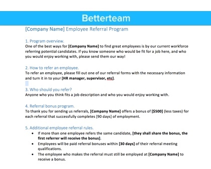 employee referral program sample Kleo.beachfix.co