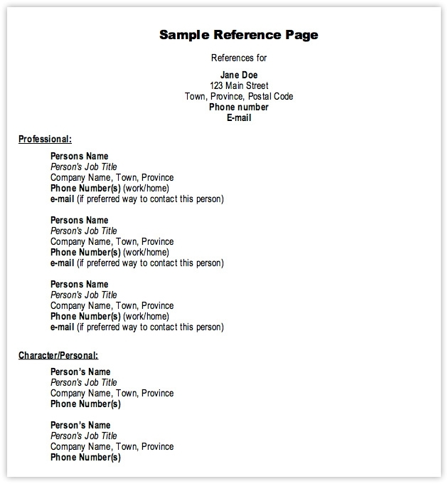 job reference page sample Kleo.beachfix.co
