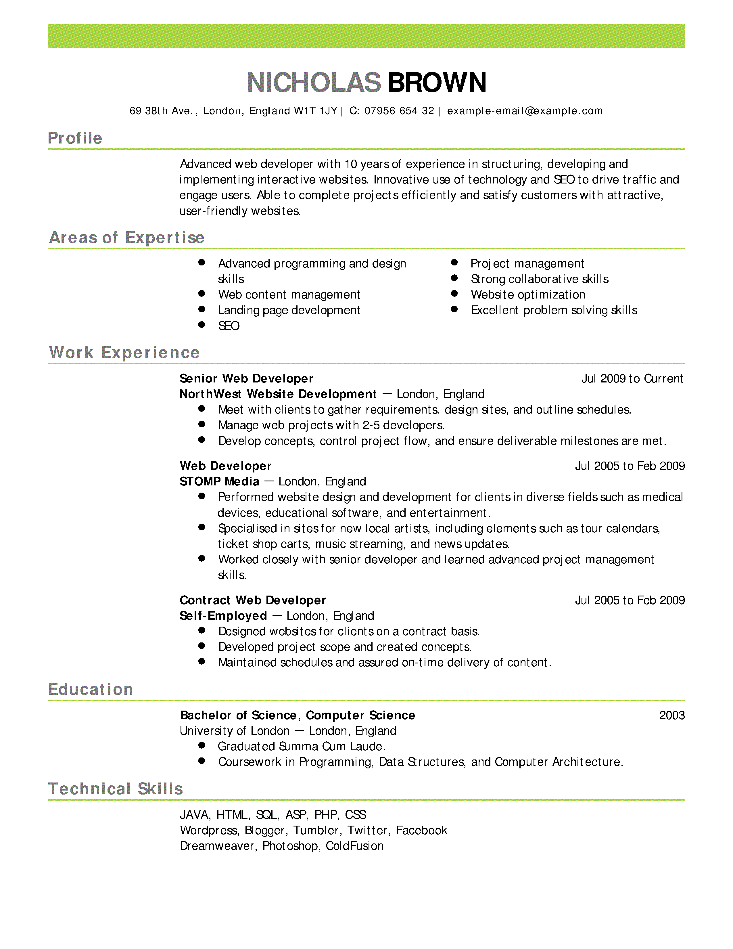 examples for a resumes Kleo.beachfix.co