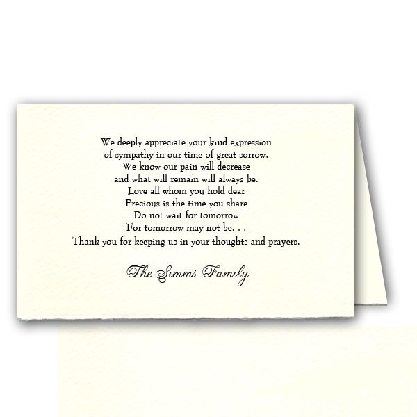 Sympathy Acknowledgement wording | PaperStyle