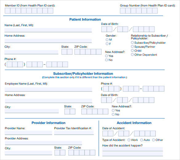 15 Medical Claim Forms – Samples, Examples & Format | Sample Templates