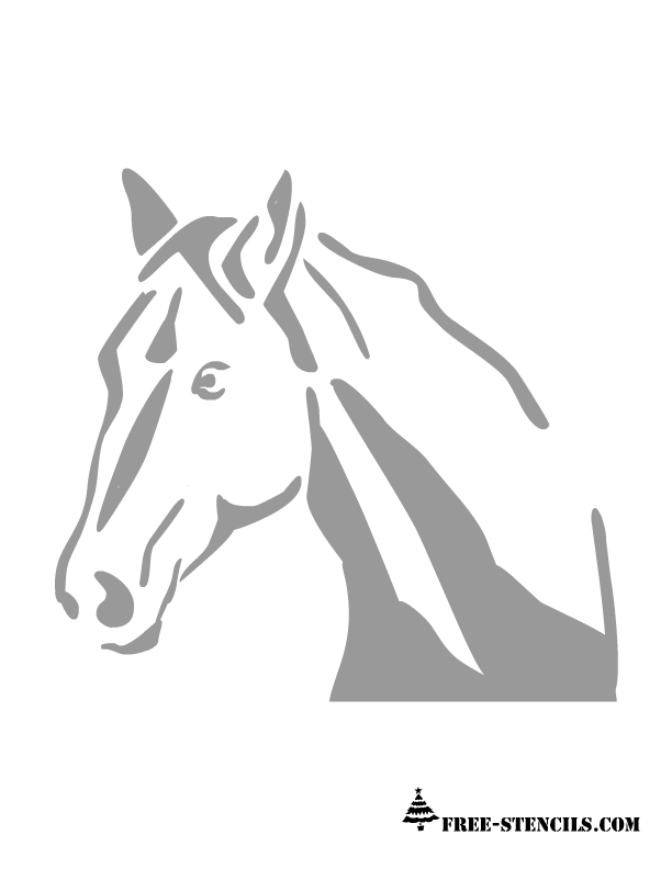 Horse head pattern. Use the printable outline for crafts, creating 