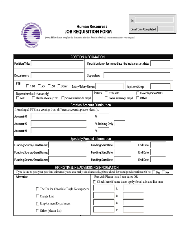 position requisition form template 22 requisition forms in doc 