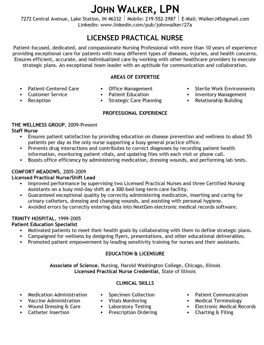 How to write a quality licensed practical nurse (LPN) resume 
