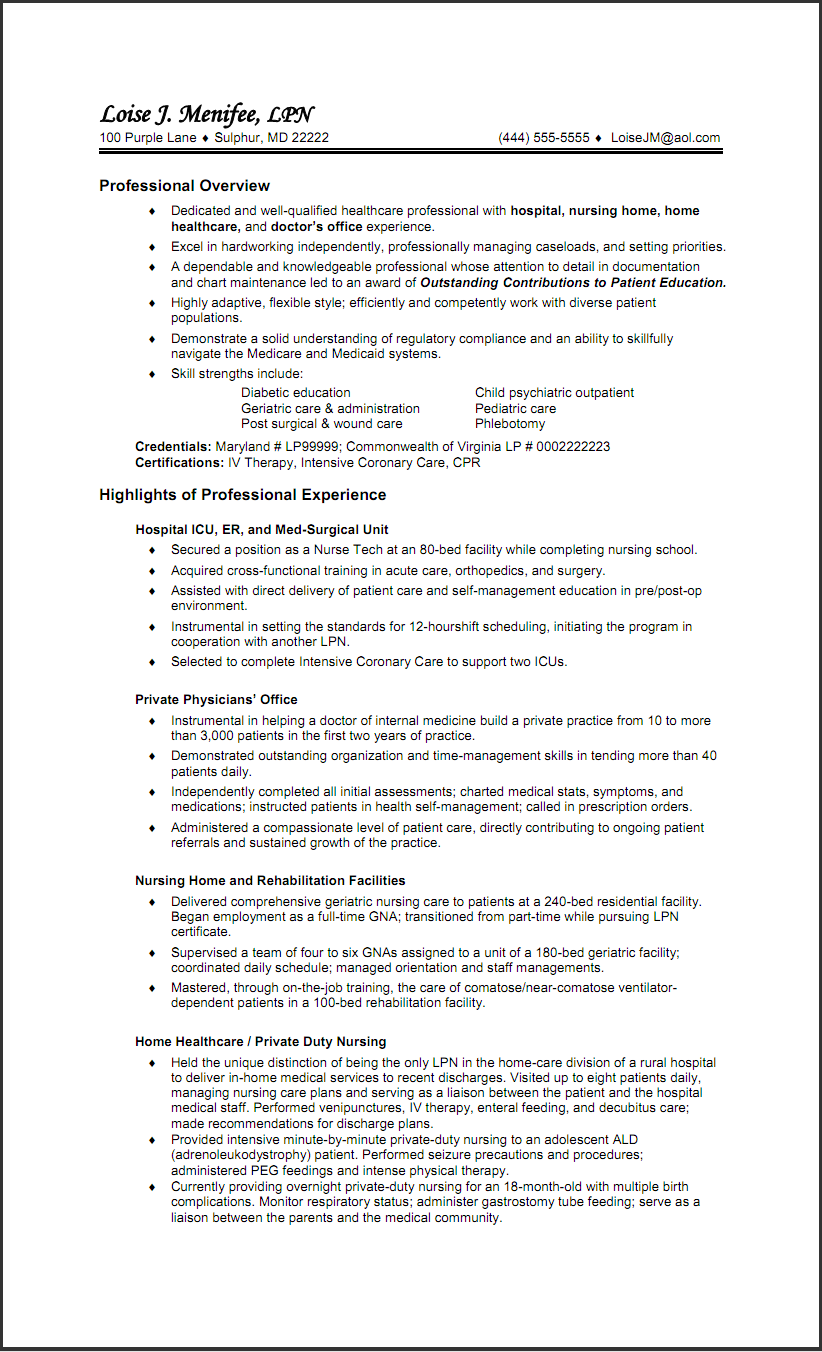 Lpn Resume Sample 5 And Get Ideas To Create Your With The Best Way 