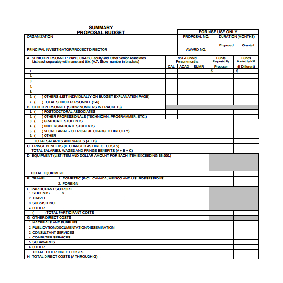 template budget proposal 13 budget proposal templates pdf doc free 