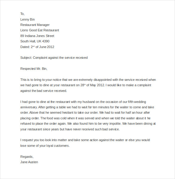 Best solutions Of Examples Of Complaint Letters to Council Great 