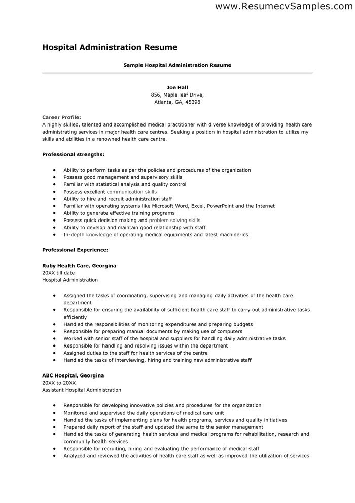 Resume For Hospital Job 2 Blog techtrontechnologies.com
