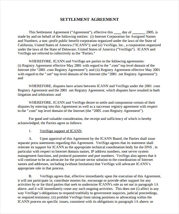Settlement Agreement Template Swineflutrackingmap.com