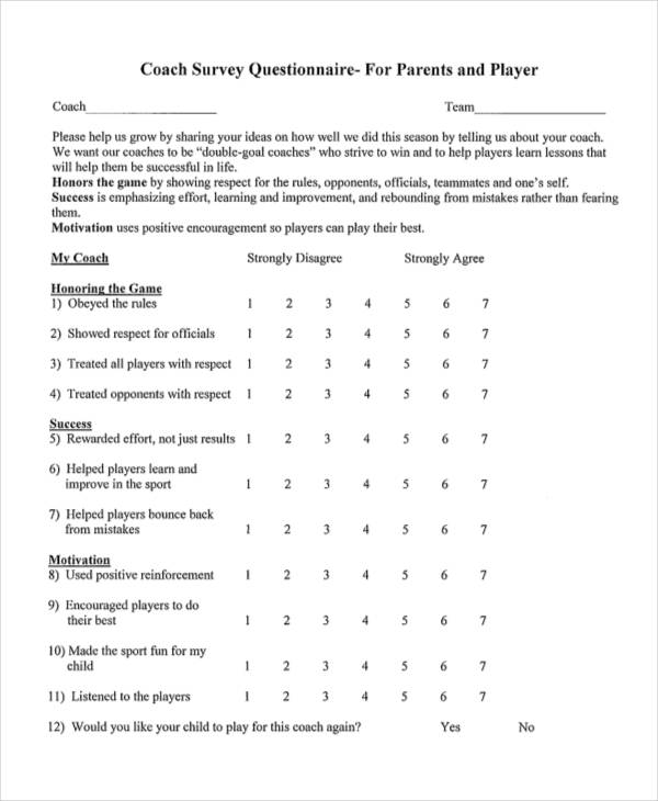 29+ Survey Questionnaire Examples PDF