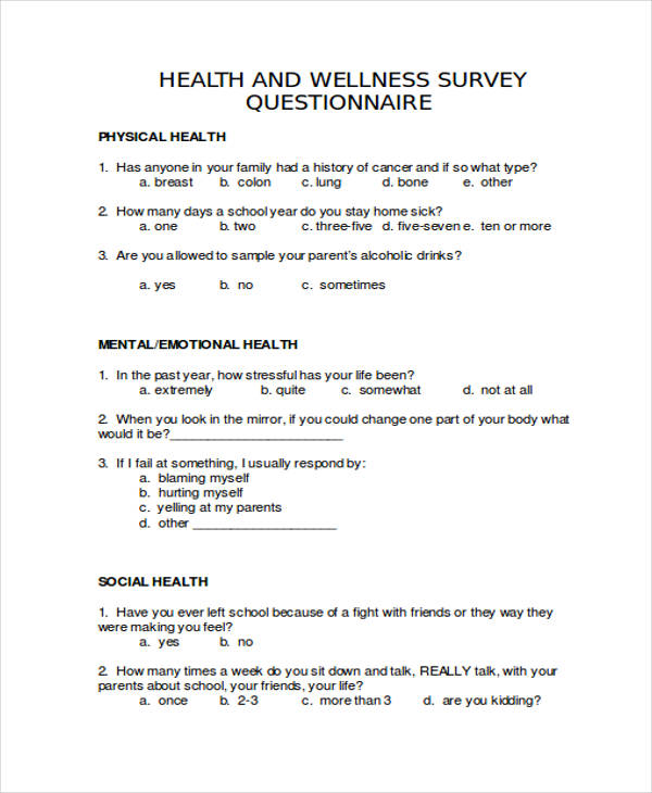 questionnaires examples April.onthemarch.co
